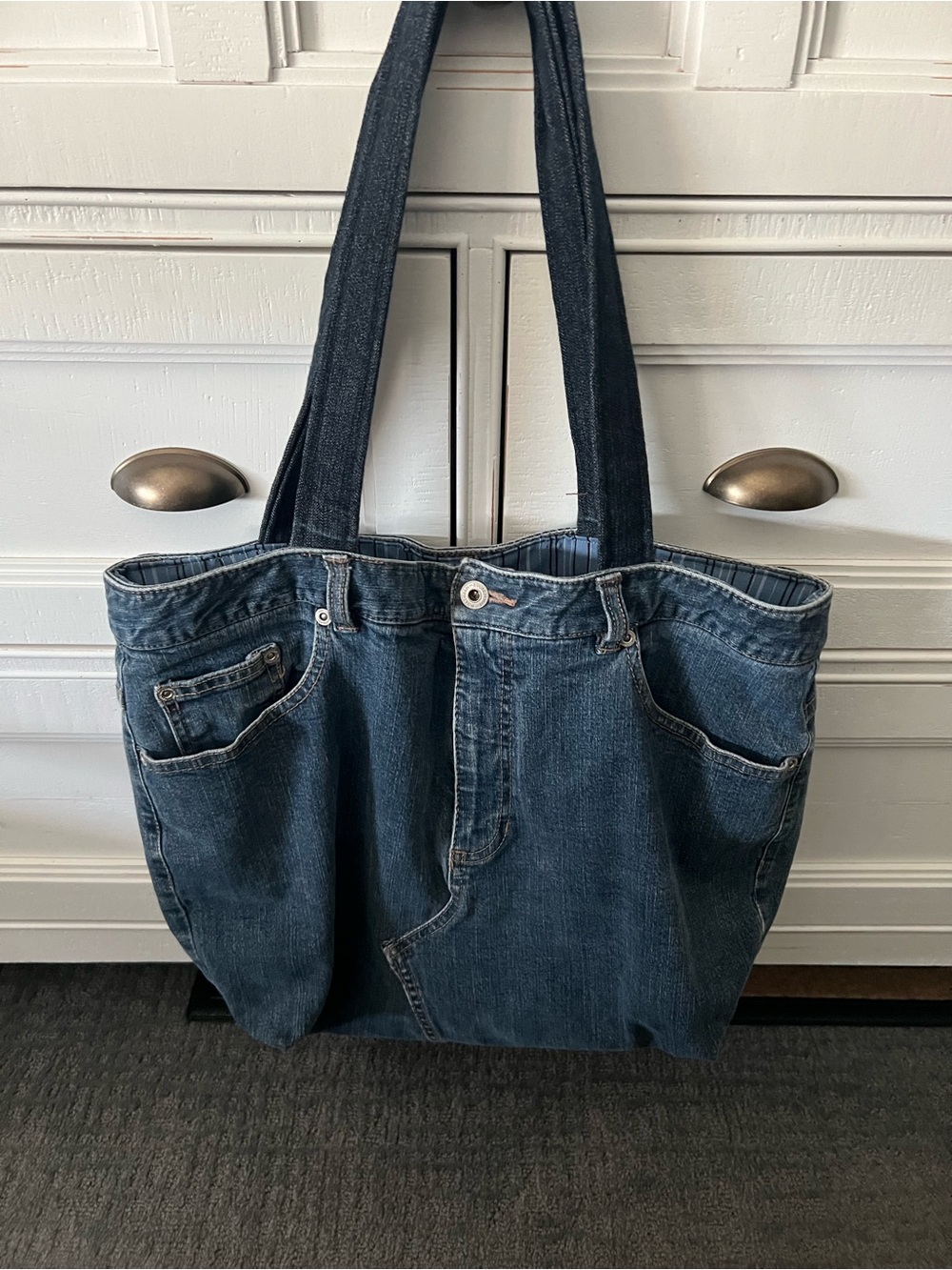 Denim Tote Bag - Dark Blue Women's Shoulder Bag